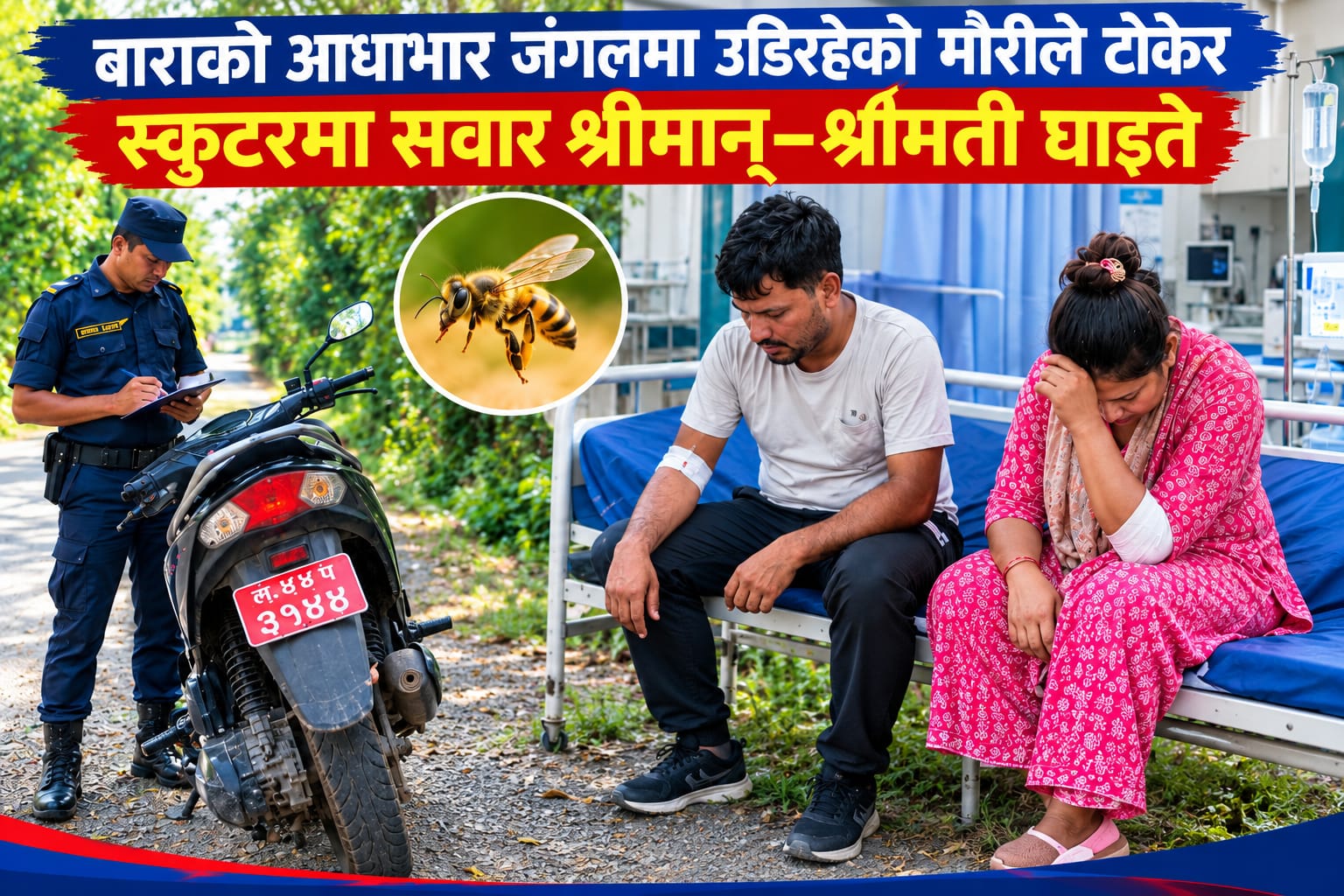 आधाभार जंगलमा मौरीको टोकाइबाट दम्पती घाइते